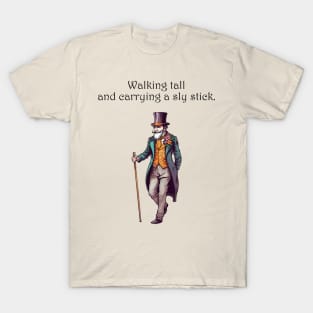 Sly Stroll: A Victorian Gentleman's Swagger T-Shirt